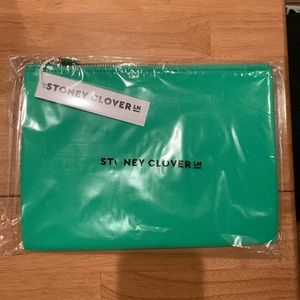 Stoney Clover Lane avocado textured flat pouch NWT